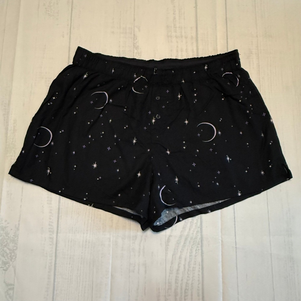Hyde and EEK! Boutique Womens Celestial Moon Star Sleep Shorts Black SMALL NWT